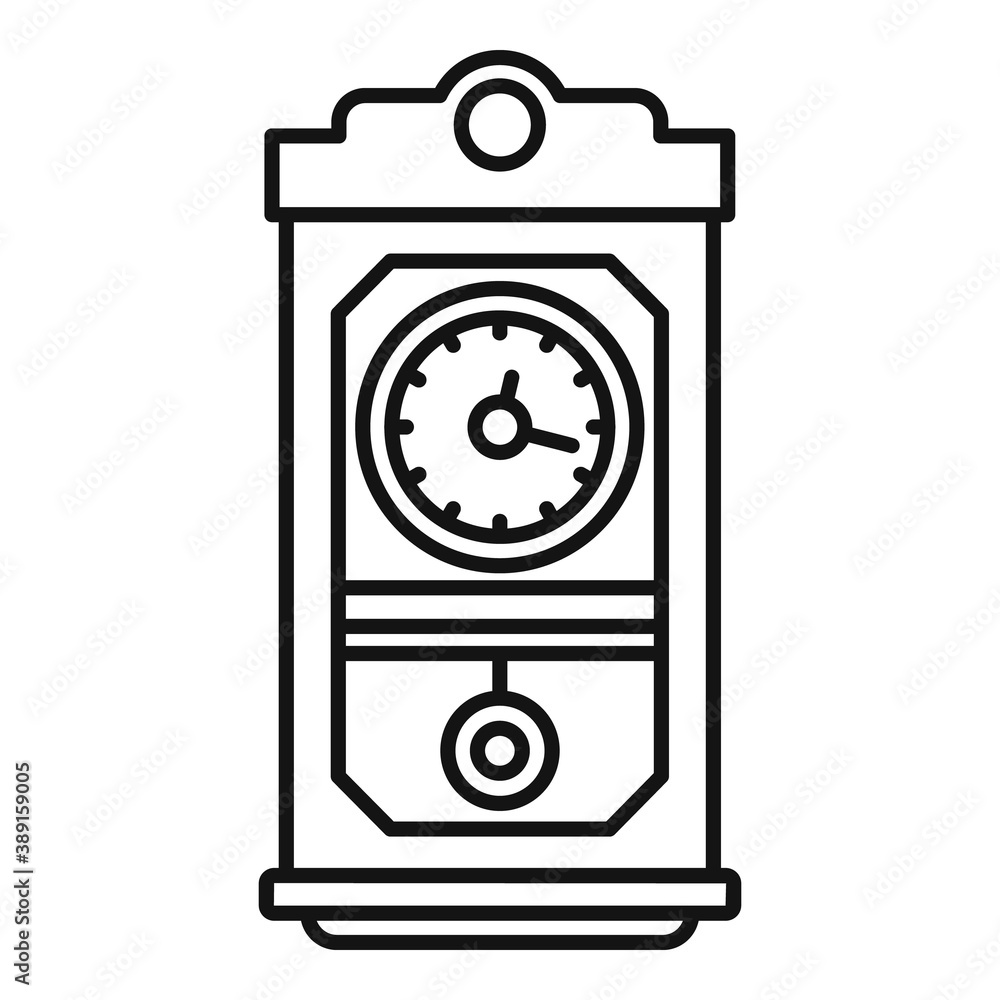 Poster balance pendulum clock icon. outline balance pendulum clock vector icon for web design isolated on w