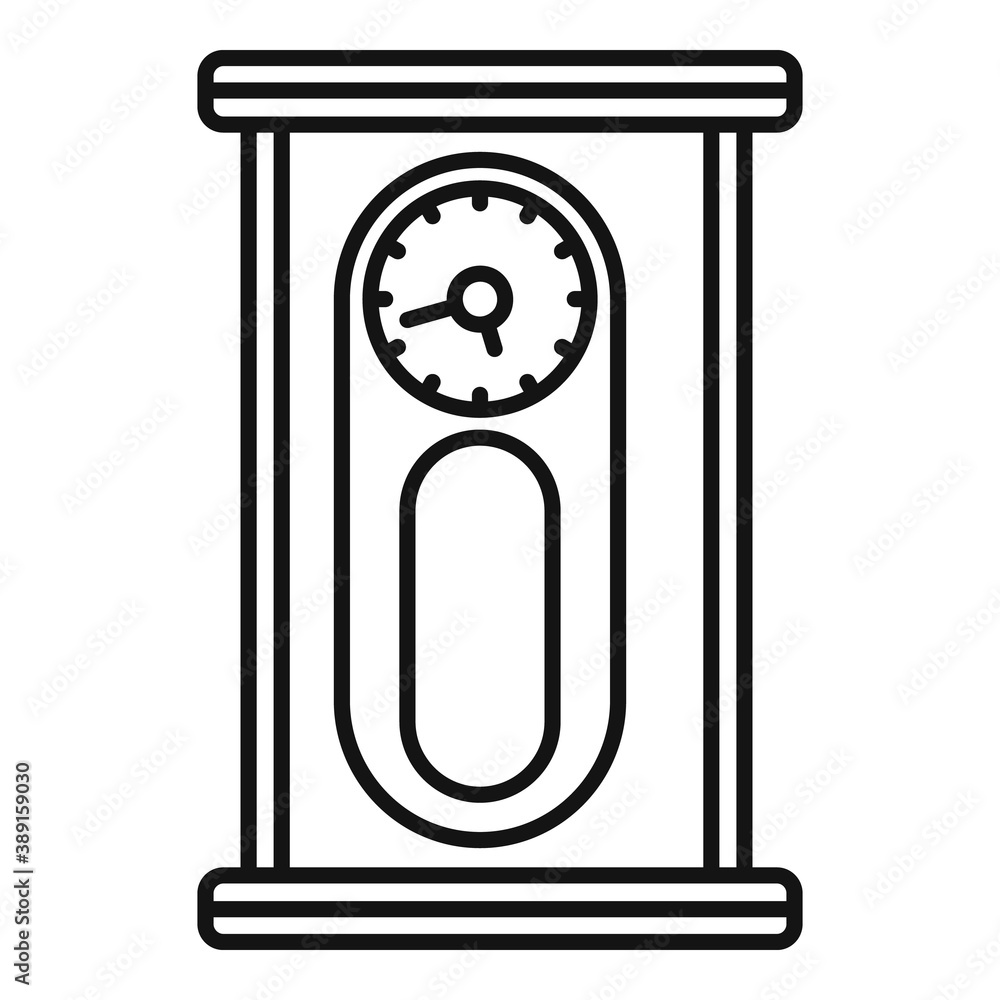 Poster grandfather pendulum clock icon. outline grandfather pendulum clock vector icon for web design isola