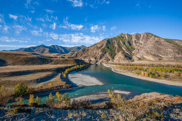 Confluence of the Chuya and Katun rivers, Chuisky tract, Altay Mountains, Russia