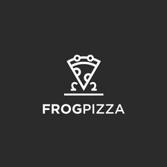 abstract frog logo. leaf icon