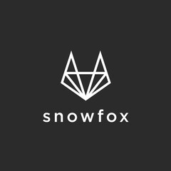 abstract fox logo. crystal icon