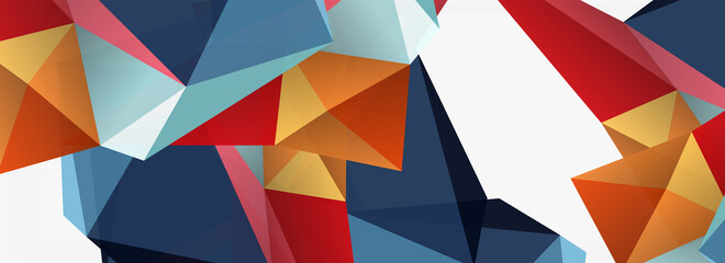 3d mosaic abstract backgrounds, low poly shape geometric design