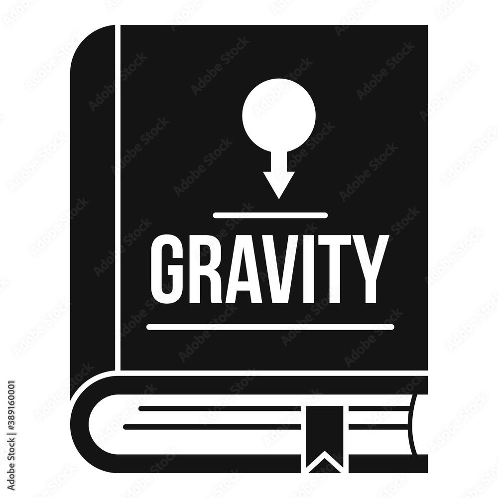 Poster gravity book icon. simple illustration of gravity book vector icon for web design isolated on white 