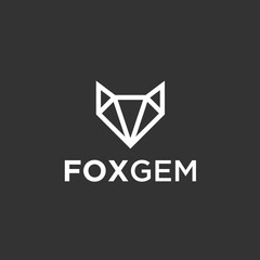 abstract fox logo. diamond icon