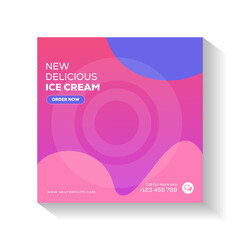 Ice Cream Social media banner templates