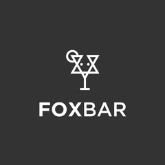 abstract fox logo. cocktail icon