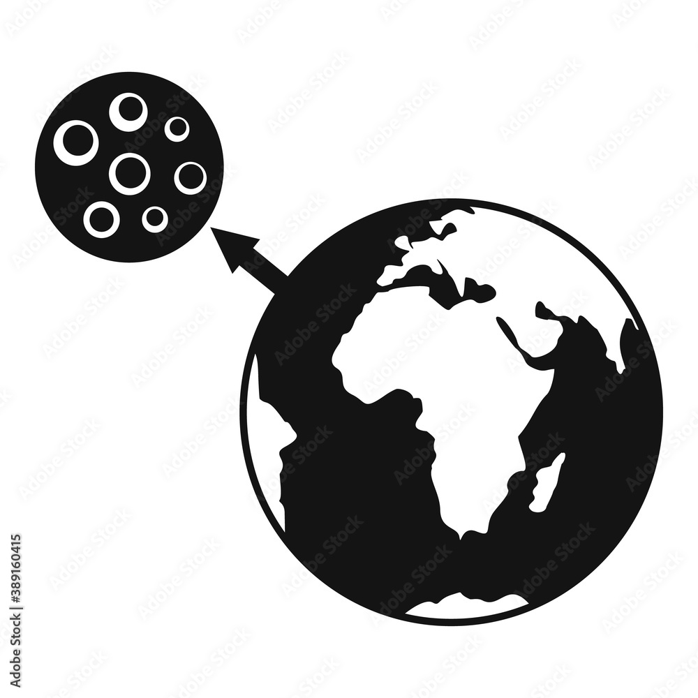 Poster earth moon gravity icon. simple illustration of earth moon gravity vector icon for web design isolat