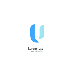 letter u modern logo concept with white background