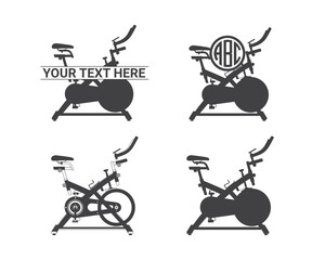 Spin Bike vector, Spin Bike Clipart, Spin Bike Silhouette,, Bicycle Exercise Equipment vector outline is drawn, Cycloergometer symbol Icon design, Cycloergometer icon set.