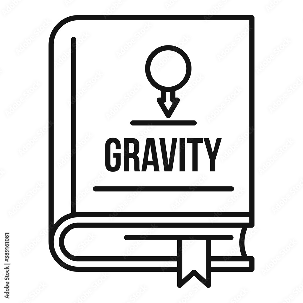 Aufkleber gravity book icon. outline gravity book vector icon for web design isolated on white background