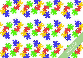 Seamless puzzle pattern wallpaper in full color	