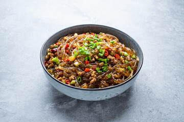 Sichuan traditional famous dish ants on the tree