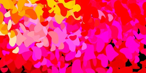 Light pink, yellow vector pattern with abstract shapes.