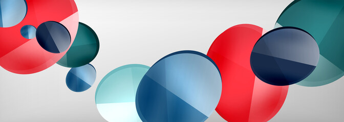 Abstract glossy round shapes vector background. Vector futuristic illustration for covers, banners, flyers and posters and other