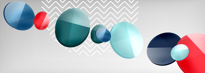 Abstract glossy round shapes vector background. Vector futuristic illustration for covers, banners, flyers and posters and other