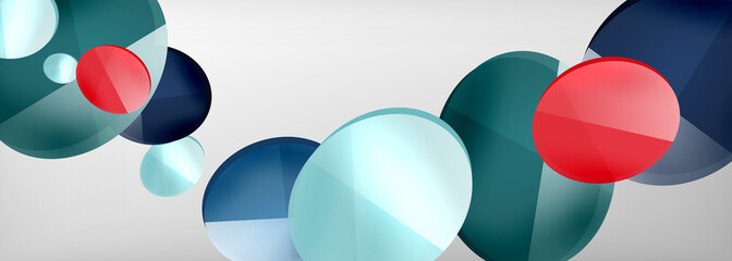 Abstract glossy round shapes vector background. Vector futuristic illustration for covers, banners, flyers and posters and other