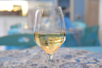 White Wine Glass On the Table