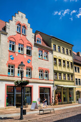 Naklejka premium naumburg, deutschland - sanierte häuser in der altstadt