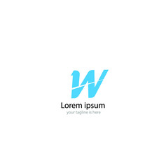 letter w elegant logo concept with white background