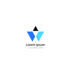 letter w elegant logo concept with white background