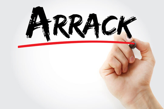 Arrack text with marker, concept background