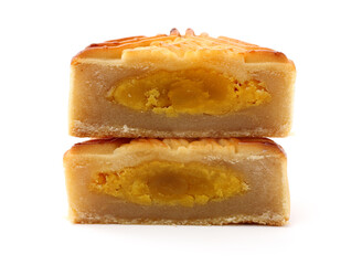 Mooncakes isolated on white background for Mid-Autumn Festival or Mooncake 