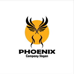 simple luxury phoenix design logo