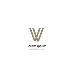 letter w elegant logo concept with white background