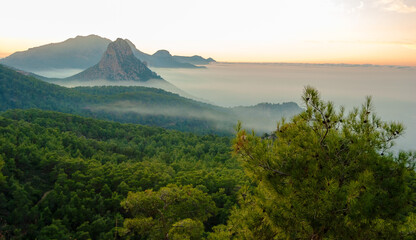 Wonderful view of the sea and the mountains running along the sea with one of the watchtower of 5...