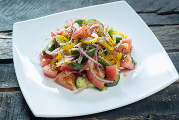 vegetable salad on a plate
