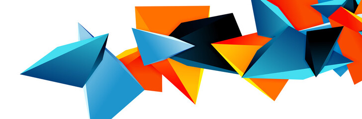 Triangle mosaic abstract background, 3d triangular low poly shapes. Geometric vector illustration for covers, banners, flyers and posters and other