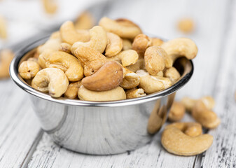 Cashew Nuts (close up shot; selective focus)