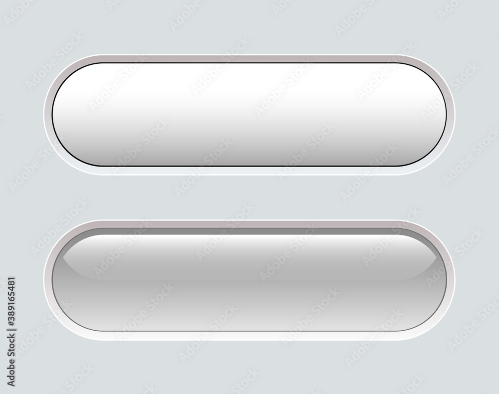 Poster buttons white and grey isolated, interesting navigation panel for website, editable vector illustrat