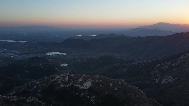 Aerial photography of Jinan Taishan Mountains
