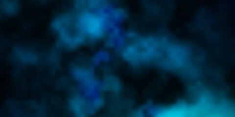 Dark Blue, Green vector template with sky, clouds.