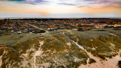 Drohnenbild Dänemark Dünenlandschaft an der Nordsee