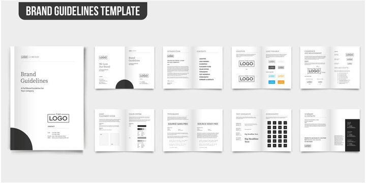 Minimal Brand Guideline Template Minimal Brand Guide Brand Manual Brochure Minimal Brand Book