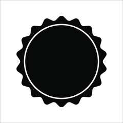 starburst, sunburst badges. Black icons on white background. Simple flat style vintage labels, stickers.
