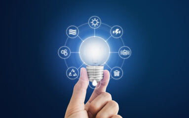 Energy saving, clean energy and smart energy concept