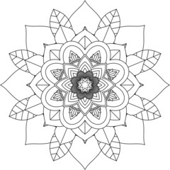 Easy Mandala coloring book simple and basic for beginners, seniors and children. Set of Mehndi flower pattern for Henna drawing and tattoo. Decoration in ethnic oriental, Indian style.