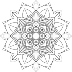 Easy Mandala coloring book simple and basic for beginners, seniors and children. Set of Mehndi flower pattern for Henna drawing and tattoo. Decoration in ethnic oriental, Indian style.