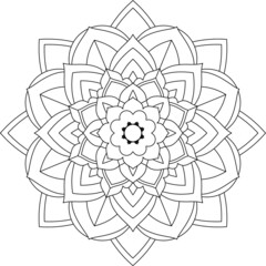 Easy Mandala coloring book simple and basic for beginners, seniors and children. Set of Mehndi flower pattern for Henna drawing and tattoo. Decoration in ethnic oriental, Indian style.