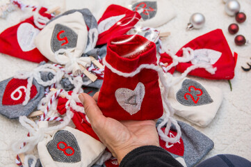 Christmas Gifts.
Woman Is Making Christmas Decoration.