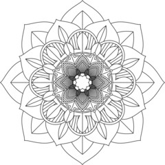 Easy Mandala coloring book simple and basic for beginners, seniors and children. Set of Mehndi flower pattern for Henna drawing and tattoo. Decoration in ethnic oriental, Indian style.