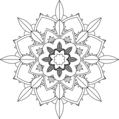 Easy Mandala coloring book simple and basic for beginners, seniors and children. Set of Mehndi flower pattern for Henna drawing and tattoo. Decoration in ethnic oriental, Indian style.