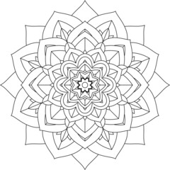 Easy Mandala coloring book simple and basic for beginners, seniors and children. Set of Mehndi flower pattern for Henna drawing and tattoo. Decoration in ethnic oriental, Indian style.