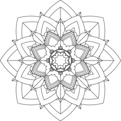 Easy Mandala coloring book simple and basic for beginners, seniors and children. Set of Mehndi flower pattern for Henna drawing and tattoo. Decoration in ethnic oriental, Indian style.