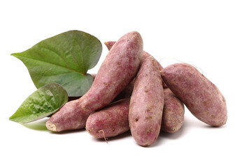 sweet potatoes on the white background