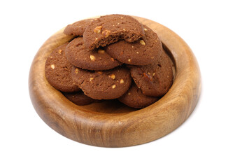 Cookies nuts on the isolated on white background.