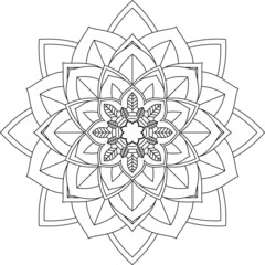 Easy Mandala coloring book simple and basic for beginners, seniors and children. Set of Mehndi flower pattern for Henna drawing and tattoo. Decoration in ethnic oriental, Indian style.